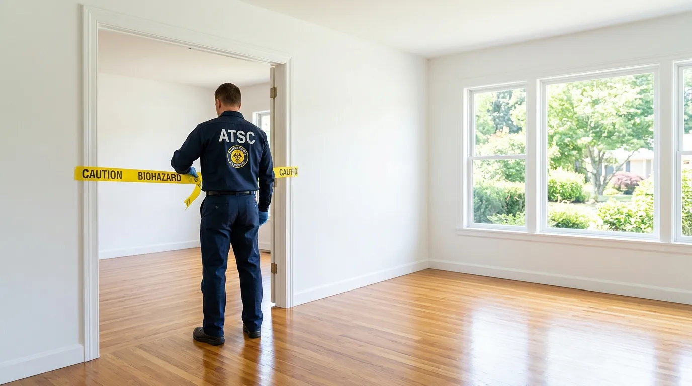 Certified biohazard cleanup crew performing Decomposition Cleanup in Black Mountain